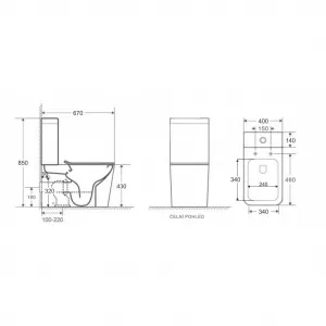 OLSEN SPA - Kombi WC orloja RIMLESS sa SLIM sedadlom Soft-close OLKLT2093A