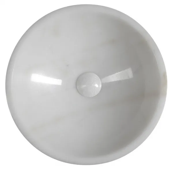SAPHO - BLOK kamenné umývadlo priemer 40cm, leštený biely mramor 2401-34