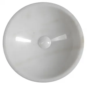 SAPHO - BLOK kamenné umývadlo priemer 40cm, leštený biely mramor 2401-34