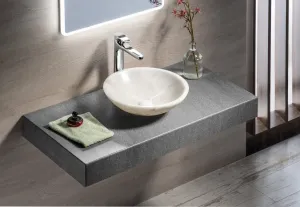 SAPHO - BLOK kamenné umývadlo priemer 40cm, leštený biely mramor 2401-34