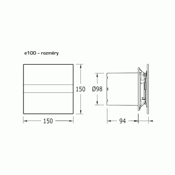 HOPA - Axiálne ventilátory na stenu či do stropu E100 GT, s časovačom, sklo biele CATA00900100