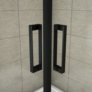 H K - Sprchovací kút BLACK SAFIR A2 100cm s dvoma jednokrídlovými dverami SE-BLACKSAFIRA2100