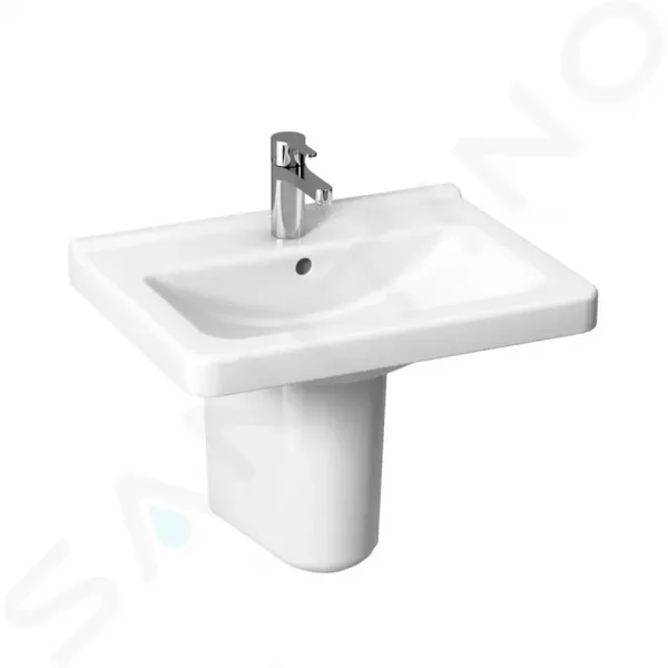 JIKA - Cubito Umývadlo, 600x450 mm, s prepadom, s otvorom na batériu, biela H8104230001041