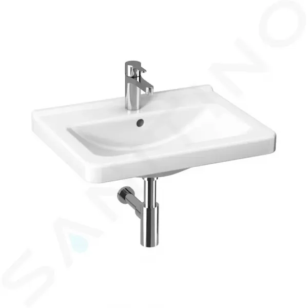 JIKA - Cubito Umývadlo, 600x450 mm, s prepadom, s otvorom na batériu, biela H8104230001041
