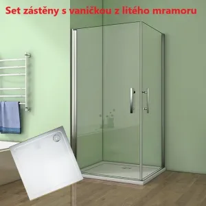 H K - Sprchovací kút MELODY A4 70cm s dvoma jednokrídlovými dverami vrátane sprchovej vaničky SE-MELODYA470 / THOR-70SQ