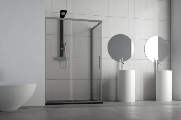 FORTE - Sprchové dvere URBAN ESSENCE N1FS - Farba rámu zásteny - Hliník ossidato, Rozmer A - 100, Smer zatváranie - Pravé (DX), Výplň - Číre bezpečnostné sklo - 6 mm BEN10DXA1