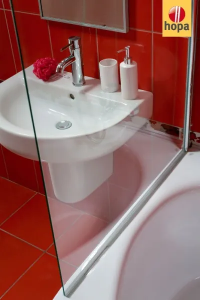 OLSEN SPA - Vaňová zástena HOPA EVORA - Farba rámu zásteny - Hliník chróm, Rozmer A - 80 cm, Smer zatváranie - Univerzálny Ľavé / Pravé, Výplň - Číre bezpečnostné sklo - 5 mm BCEVOR80CC