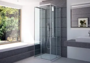 FORTE - sprchovací kút URBAN ESSENCE A1FS - Farba rámu zásteny - Hliník ossidato, Rozmer A - 90, Smer zatváranie - Pravé (DX), Výplň - Číre bezpečnostné sklo - 6 mm, Výška - 200 BEA13DXA1
