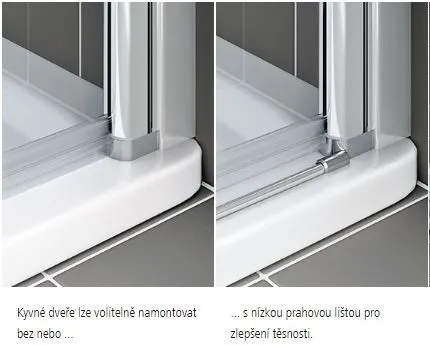 Kermi Kyvné dvere Cada XS 1WL 1000x2000 960-1010 STR.LESK číre+Clean CK1WL10020VPK