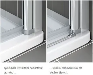 Kermi Kyvné dvere Cada XS 1WL 1000x2000 960-1010 STR.LESK číre+Clean CK1WL10020VPK