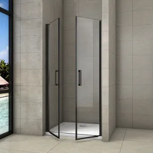 H K - Sprchové dvere dvojkrídlové BLACK SAFIR D2 80, 76-80 x 200 cm SE-BLACKSAFIRD280