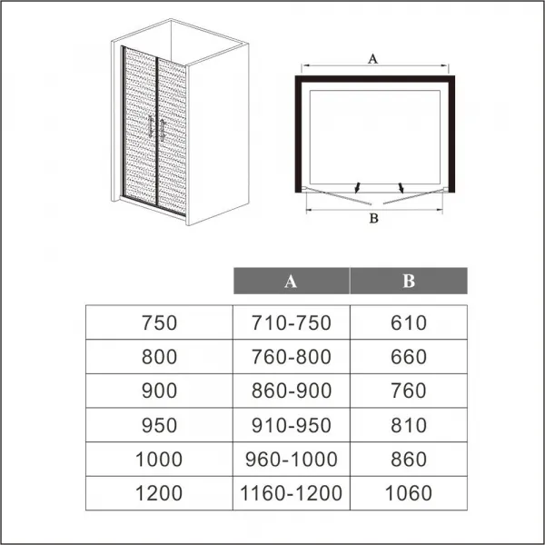 H K - Sprchové dvere SAFE D2 75 FROST dvojkrídlové 71-75 x 195 cm SE-SAFED275FROST