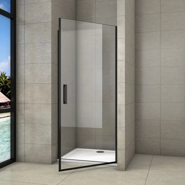 H K - Sprchové dvere jednokrídlové BLACK SAFIR D1 100, 98,7-101,7x 200 cm SE-BLACKSAFIRD1100SET
