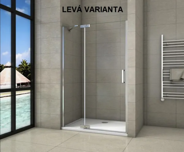 H K - Sprchové dvere Tifany B5 80 jednokrídlové s pevnou stenou 79-82 x 200, varianta ľavá SE-TIFANYB580SET-13