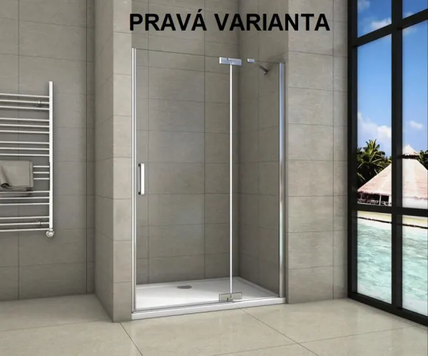 H K - Sprchové dvere Tifany B5 80 jednokrídlové s pevnou stenou 79-82 x 200, varianta ľavá SE-TIFANYB580SET-13