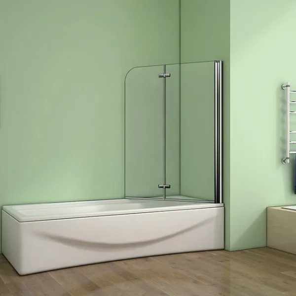 H K - Vaňová zástena S22 120x140cm - dvojdielna sklopná, číre sklo SE-S22-120