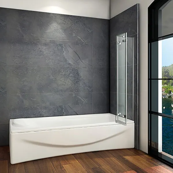 H K - Vaňová zástena S3 CLEAR 100x140cm - trojdielna sklopná, číre sklo SE-S3CLEAR100