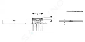 Geberit CleanLine - Sprchový kanálik z nehrdzavejúcej ocele, 300-900 mm, leštený kov 154.450.KS.1