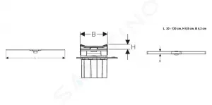 Geberit CleanLine - Sprchový kanálik z nehrdzavejúcej ocele, 300-1300 mm, leštený kov 154.451.KS.1
