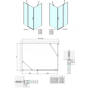 POLYSAN - ZOOM obdĺžniková sprchová zástena 1300x1000 L/P varianta ZL1313ZL3210