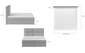 ArtElta Manželská posteľ AMBER Boxspring | 140 x 200 cm Farebné prevedenie AMBER: Monolith 77