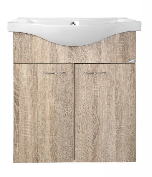 AQUALINE - KERAMIA FRESH umývadlová skrinka 60,6x74x34cm, dub platin 50065