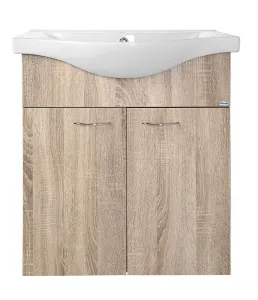 AQUALINE - KERAMIA FRESH umývadlová skrinka 60,6x74x34cm, dub platin 50065