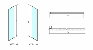 POLYSAN - MODULAR SHOWER prídavný panel na inštaláciu na stenu modulu 2, 1200 pravý MS2B-120R