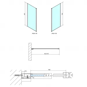 POLYSAN - MODULAR SHOWER stena na inštaláciu na múr, pre pripojenie otoč.panelu 1000  MS3A-100