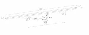 SAPHO - PANDORA LED nástenné svietidlo, 15 W, 808x15x112 IP44, chróm (26693CI) E27576CI