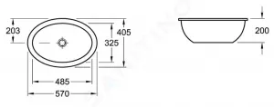 VILLEROY & BOCH - Loop&Friends Vstavané umývadlo, 485x325 mm, bez prepadu, biela 61612101