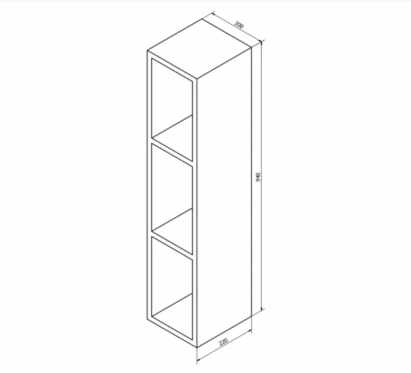 SAPHO - ESPACE otvorená policová skrinka 20x94x22cm,biela ESC130-3030