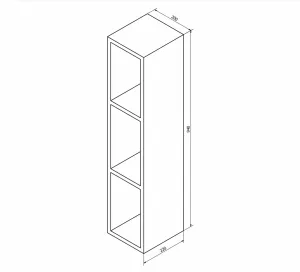 SAPHO - ESPACE otvorená policová skrinka 20x94x22cm,biela ESC130-3030