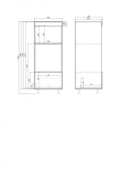 ArtExt Kuchynská skrinka vysoká pre vstavané spotrebiče MALMO | D5AA 60 154 Farba korpusu: Grey