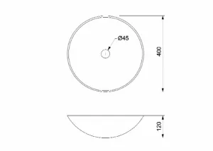 SAPHO - BLOK 1 kamenné umývadlo priemer 40cm, matný tmavý kameň 2401-02