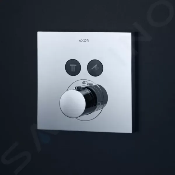 Axor Shower Select Square - podomietkový termostat pre 2 spotrebiče, chróm 36715000