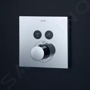 Axor Shower Select Square - podomietkový termostat pre 2 spotrebiče, chróm 36715000