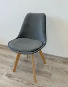 Signal Jedálenská stolička DIOR VELVET buk | sivá