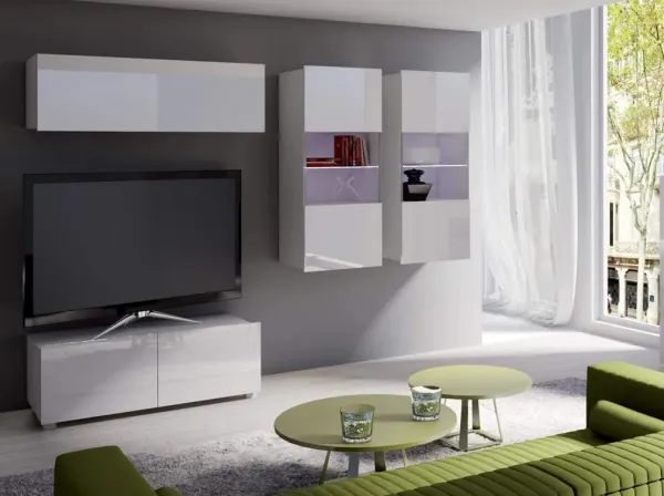 ArtGiB TV stolík 100 CALABRINI C-11 | biela/biely lesk