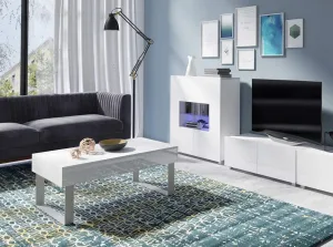 ArtGiB TV stolík 100 CALABRINI C-11 | biela/biely lesk