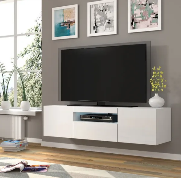ArtBm TV stolík AURA 150 | biely lesk