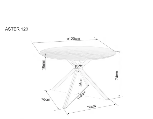 Signal Jedálenský stôl ASTER | dub 120 cm