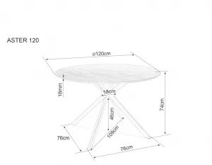 Signal Jedálenský stôl ASTER | dub 120 cm