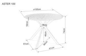 Signal Jedálenský stôl ASTER | dub 100 cm