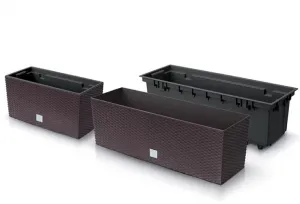 ProsperPlast Kvetináč RATO CASE s vkladom | umbra 39,5 cm