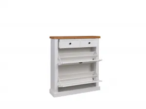 ArtAdrk Botník na topánky GALINEO P01 | biela/dub prírodný