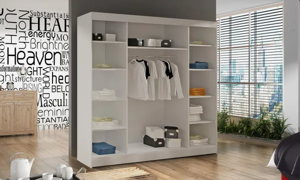 ArtAdrk Šatníková skriňa OLIVER | biela 200 cm