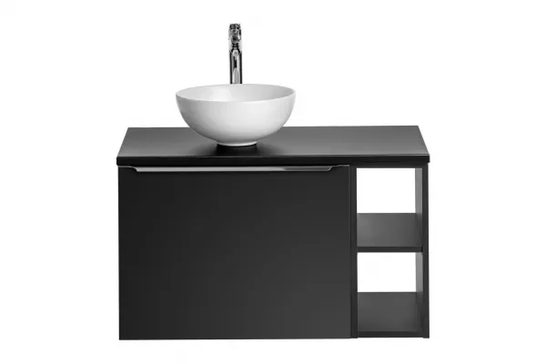 ArtCom Kúpeľňová skrinka s umývadlom a doskou SANTA FE Black DU80/2 | 80 cm