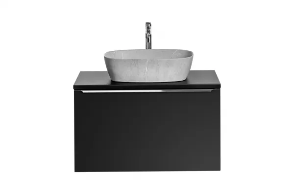 ArtCom Kúpeľňová skrinka s umývadlom a doskou SANTA FE Black DU80/1 | 80 cm