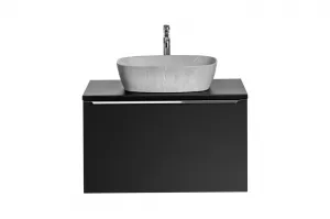 ArtCom Kúpeľňová skrinka s umývadlom a doskou SANTA FE Black DU80/1 | 80 cm